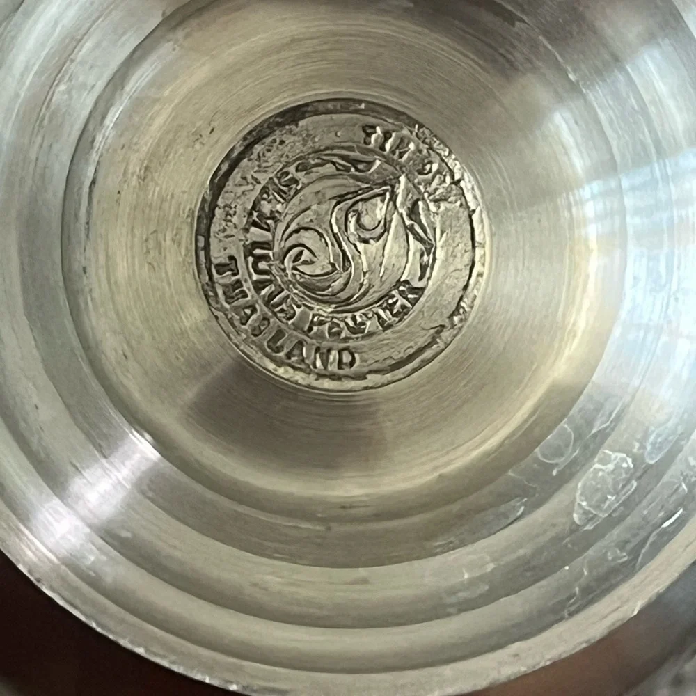 Elegant Silver Pewter Vase Thailand